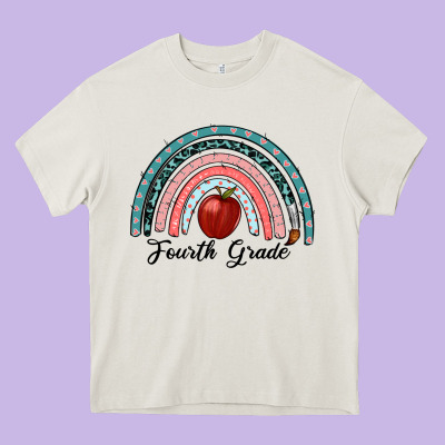 Fourth Grade Rainbow Heavy Core Tee Designed By Ranaportraitstore
