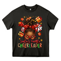 Asphalt santa's favorite cheerleader afro messy bun Heavy Core Tee - texasbilliewilder