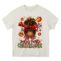 Cream santa's favorite cheerleader afro messy bun Heavy Core Tee - texasbilliewilder