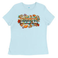 Baby Blue thankful for everything Ladies Tee - CowGirlArtShop