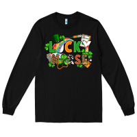 Black lucky nurse St. Patrick's Day Long Sleeve Tee - FaDigitalArtStudio