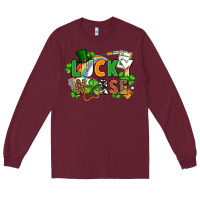 Burgundy lucky nurse St. Patrick's Day Long Sleeve Tee - FaDigitalArtStudio