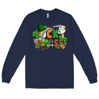 Navy lucky nurse St. Patrick's Day Long Sleeve Tee - FaDigitalArtStudio