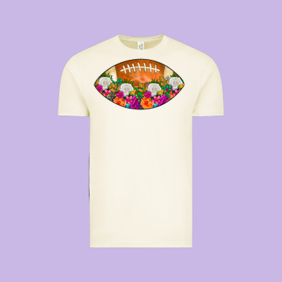American Football Floral Vintage Tee Designed By Cowcowdesign
