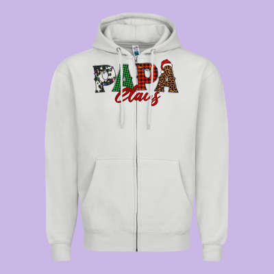 Papa Claus Zipper Hoodie Designed By Barkaloodesign