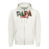 Oatmeal Heather papa claus Zipper Hoodie - BarkalooDesign