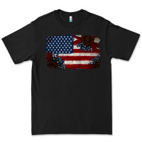 Black Distressed Sunflower American Flag Premium Tee - Jasminsmagicworld