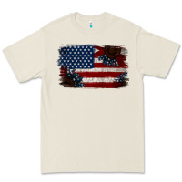 Bone Distressed Sunflower American Flag Premium Tee - Jasminsmagicworld