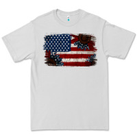 Dove Grey Distressed Sunflower American Flag Premium Tee - Jasminsmagicworld