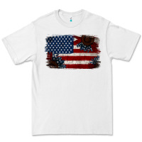 White Distressed Sunflower American Flag Premium Tee - Jasminsmagicworld