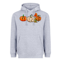 Heather Grey pumpkins face Heavyweight Hoodie - AdoDesignShop