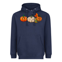Navy pumpkins face Heavyweight Hoodie - AdoDesignShop