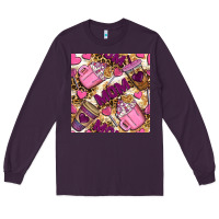 Plum mom coffee cups with leopard seamless pattern bbs Long Sleeve Tee - BundleAndBundleShop