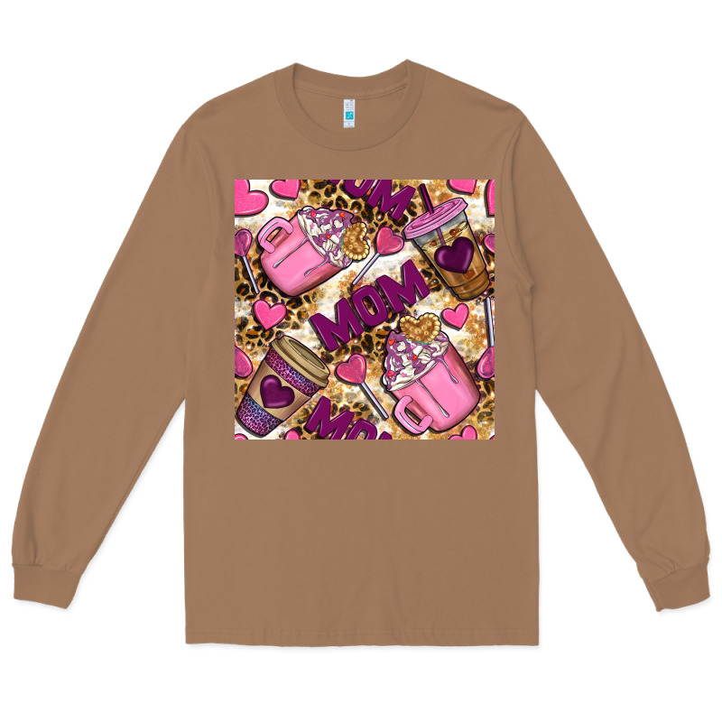 Mom Coffee Cups With Leopard Seamless Pattern Bbs Long Sleeve Tee by BundleAndBundleShop | Teevron