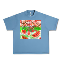 Pebble Blue Watermelon and coconut summer 20oz skinny tumbler Urban Heavy Tee - FaDigitalArtStudio