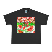 Pigment Black Watermelon and coconut summer 20oz skinny tumbler Urban Heavy Tee - FaDigitalArtStudio