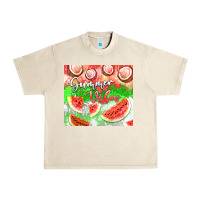 Sandshell Watermelon and coconut summer 20oz skinny tumbler Urban Heavy Tee - FaDigitalArtStudio