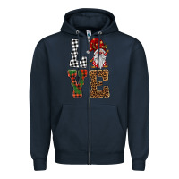 Navy love gnomes Zipper Hoodie - BarkalooDesign