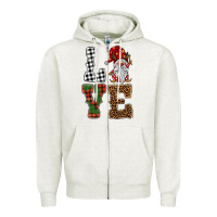 Oatmeal Heather love gnomes Zipper Hoodie - BarkalooDesign