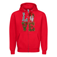 Red love gnomes Zipper Hoodie - BarkalooDesign