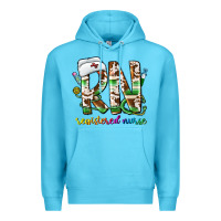 Ocean Blue rn registered nurse Premium Hoodie - CowhideDigitalArt