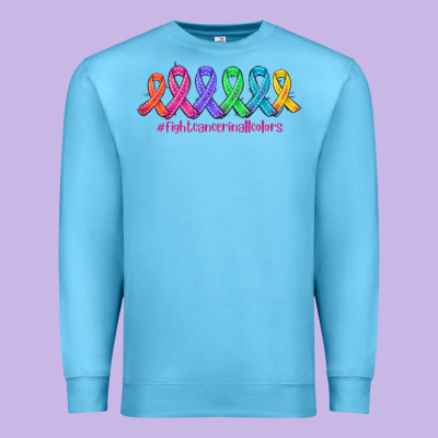 Fight Cancer In All Colors Premium Sweatshirt Designed By Adodesignshop