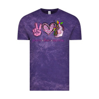 Cloud Purple Peace Love Unicorn Vintage Tee - Jasminsmagicworld