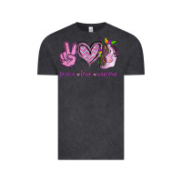 Vintage Black Peace Love Unicorn Vintage Tee - Jasminsmagicworld