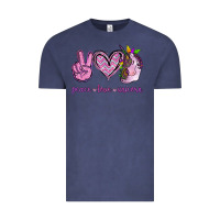 Vintage Denim Peace Love Unicorn Vintage Tee - Jasminsmagicworld