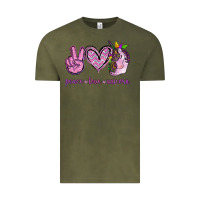 Vintage Olive Peace Love Unicorn Vintage Tee - Jasminsmagicworld