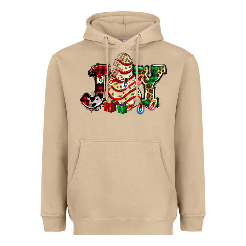 Joy With Christmas Tree Cake Ado Heavyweight Hoodie by AdoDesignShop | Teevron