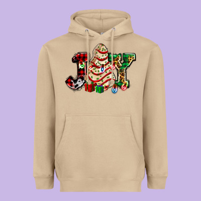 Joy With Christmas Tree Cake Ado Heavyweight Hoodie Designed By Adodesignshop
