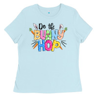 Baby Blue do the bunny hop easter Ladies Tee - CowGirlArtShop
