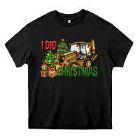Black I dig Christmas Heavy Core Tee - NancyCooperArtShop