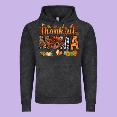 Thankful Mama And Turkey Bbs Vintage Hoodie Designed By Bundleandbundleshop