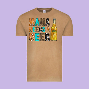 Mama Needs A Beer Vintage Tee Designed By Cowcowdesign