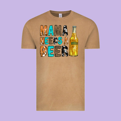 Mama Needs A Beer Vintage Tee Designed By Cowcowdesign