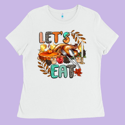 Lets Eat Ladies Tee Designed By Cowgirlartshop