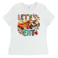 White lets eat Ladies Tee - CowGirlArtShop