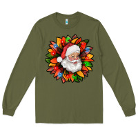 Army Green santa claus with sunflower christmas bbs Long Sleeve Tee - BundleAndBundleShop