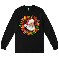 Black santa claus with sunflower christmas bbs Long Sleeve Tee - BundleAndBundleShop
