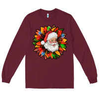 Burgundy santa claus with sunflower christmas bbs Long Sleeve Tee - BundleAndBundleShop