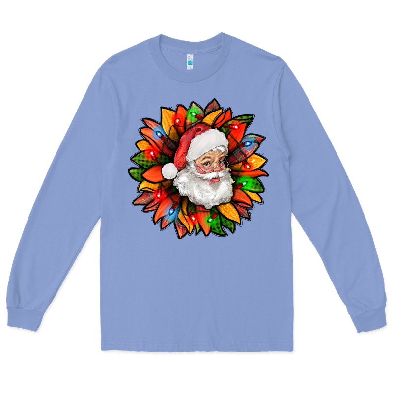Santa Claus With Sunflower Christmas Bbs Long Sleeve Tee by BundleAndBundleShop | Teevron