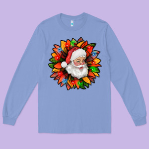 Santa Claus With Sunflower Christmas Bbs Long Sleeve Tee Designed By Bundleandbundleshop