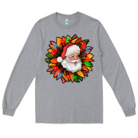 Heather Grey santa claus with sunflower christmas bbs Long Sleeve Tee - BundleAndBundleShop
