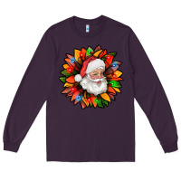 Plum santa claus with sunflower christmas bbs Long Sleeve Tee - BundleAndBundleShop