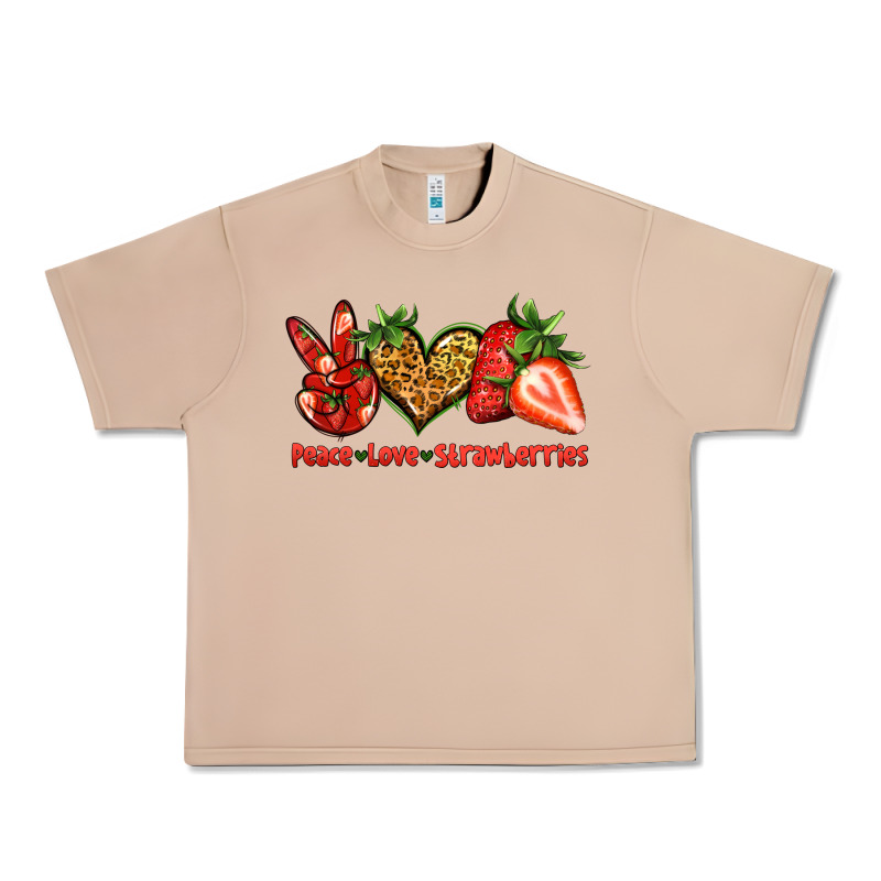 Peace Love Strawberries Urban Heavy Tee by Jasminsmagicworld | Teevron