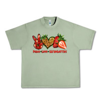 Oil Green peace love strawberries Urban Heavy Tee - Jasminsmagicworld