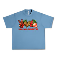 Pebble Blue peace love strawberries Urban Heavy Tee - Jasminsmagicworld