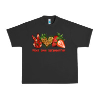 Pigment Black peace love strawberries Urban Heavy Tee - Jasminsmagicworld